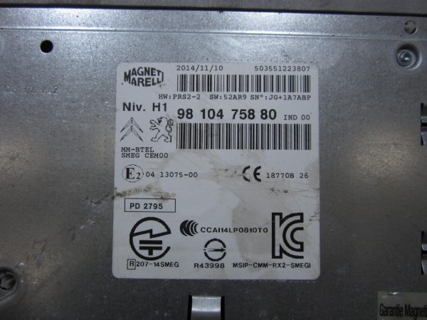 Autoradio d’origine PEUGEOT 508 1 SW PHASE 1 BREAK – 9810475880