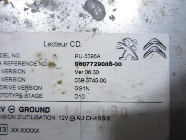Chargeur CD PEUGEOT 508 1 SW PHASE 1 BREAK – 9807729080
