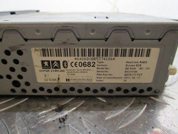 Autoradio d’origine PEUGEOT 207 PHASE 2 BREAK – 21491J02