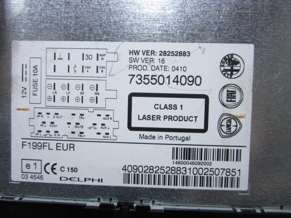 Autoradio d’origine FIAT PUNTO EVO 3 – 7355014090