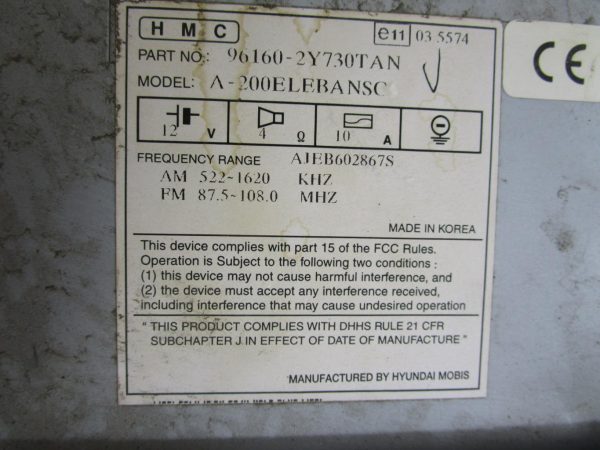 Autoradio d’origine HYUNDAI IX 35 PHASE 2 – 961602Y730