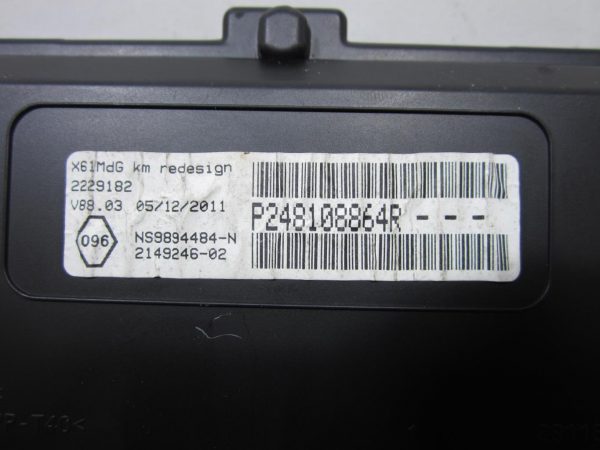 Compteur RENAULT KANGOO 2 PHASE 1 – P248108864R