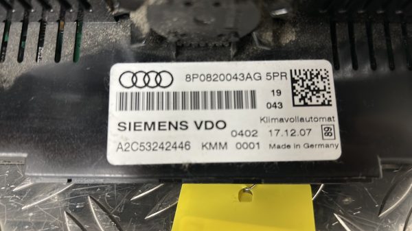 Commande chauffage AUDI A3 2 SPORTBACK PHASE 1 – 8P0820043AG