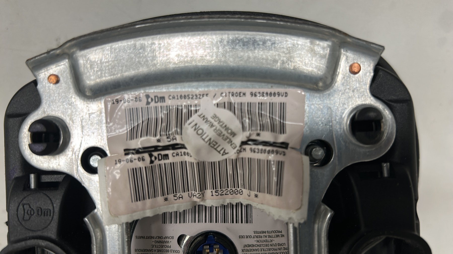 Air bag conducteur CITROEN C3 1 PHASE 2 – 96380009VD
