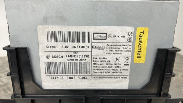 Ecran GPS SMART FORTWO 2 COUPE – A4519061180