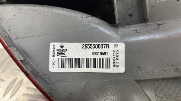 Feu arriere principal gauche (feux) RENAULT MEGANE 3 PHASE 1 – 265550007R