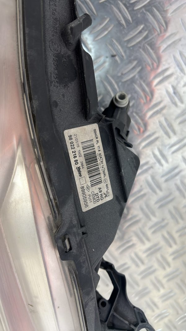 Optique avant principal droit (feux)(phare) PEUGEOT 208 1 PHASE 1 – 9802221680