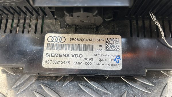 Commande chauffage AUDI A3 2 SPORTBACK PHASE 1 – 8P0820043AD