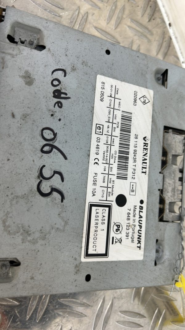 Autoradio d’origine RENAULT MEGANE 3 PHASE 1 – 281159243r