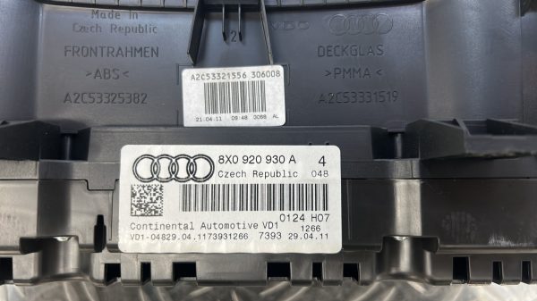 Compteur AUDI A1 1 PHASE 1 – 8X0920930A