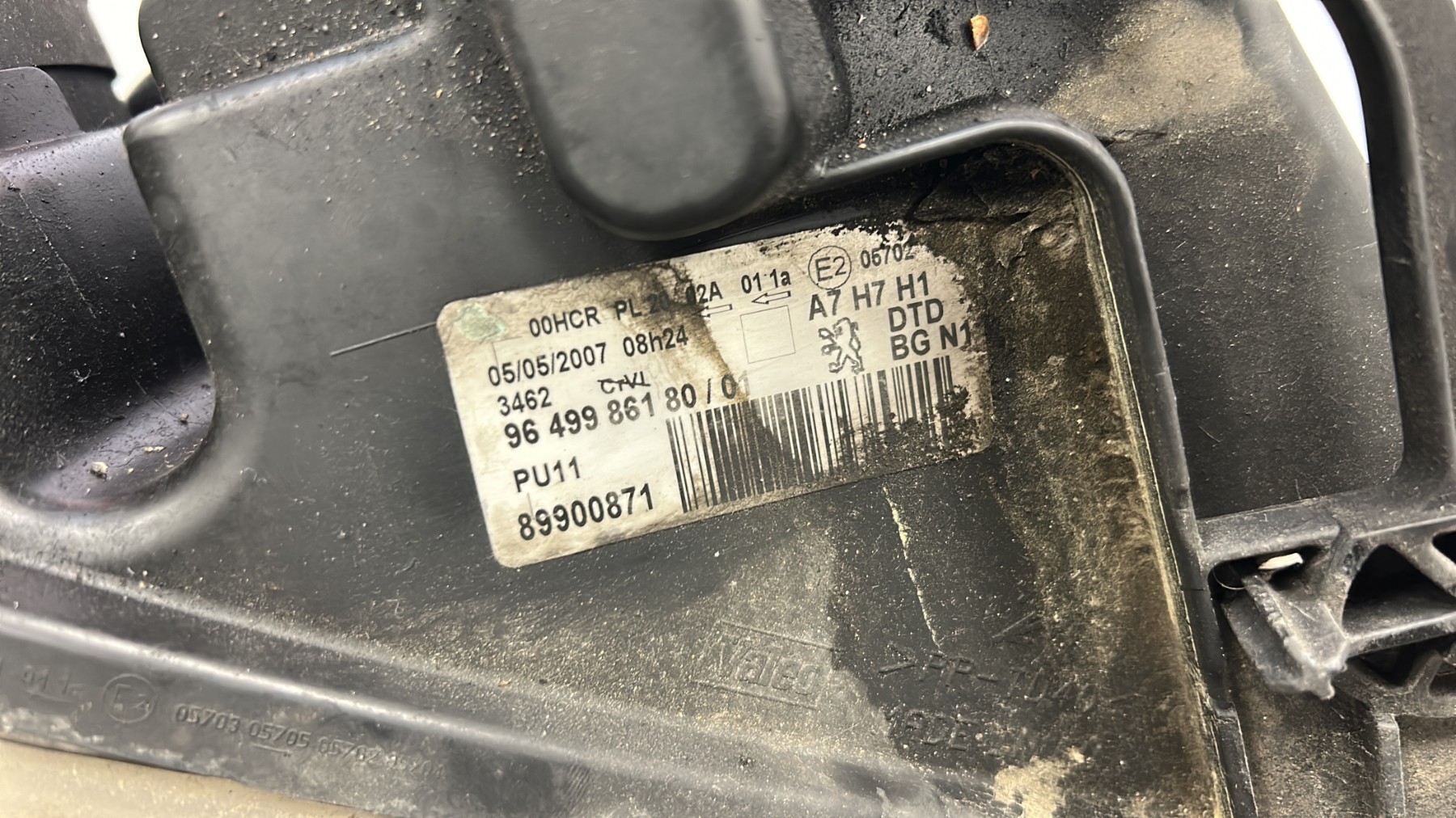 Optique avant principal droit (feux)(phare) PEUGEOT 207 PHASE 1 – 9,64999E+11