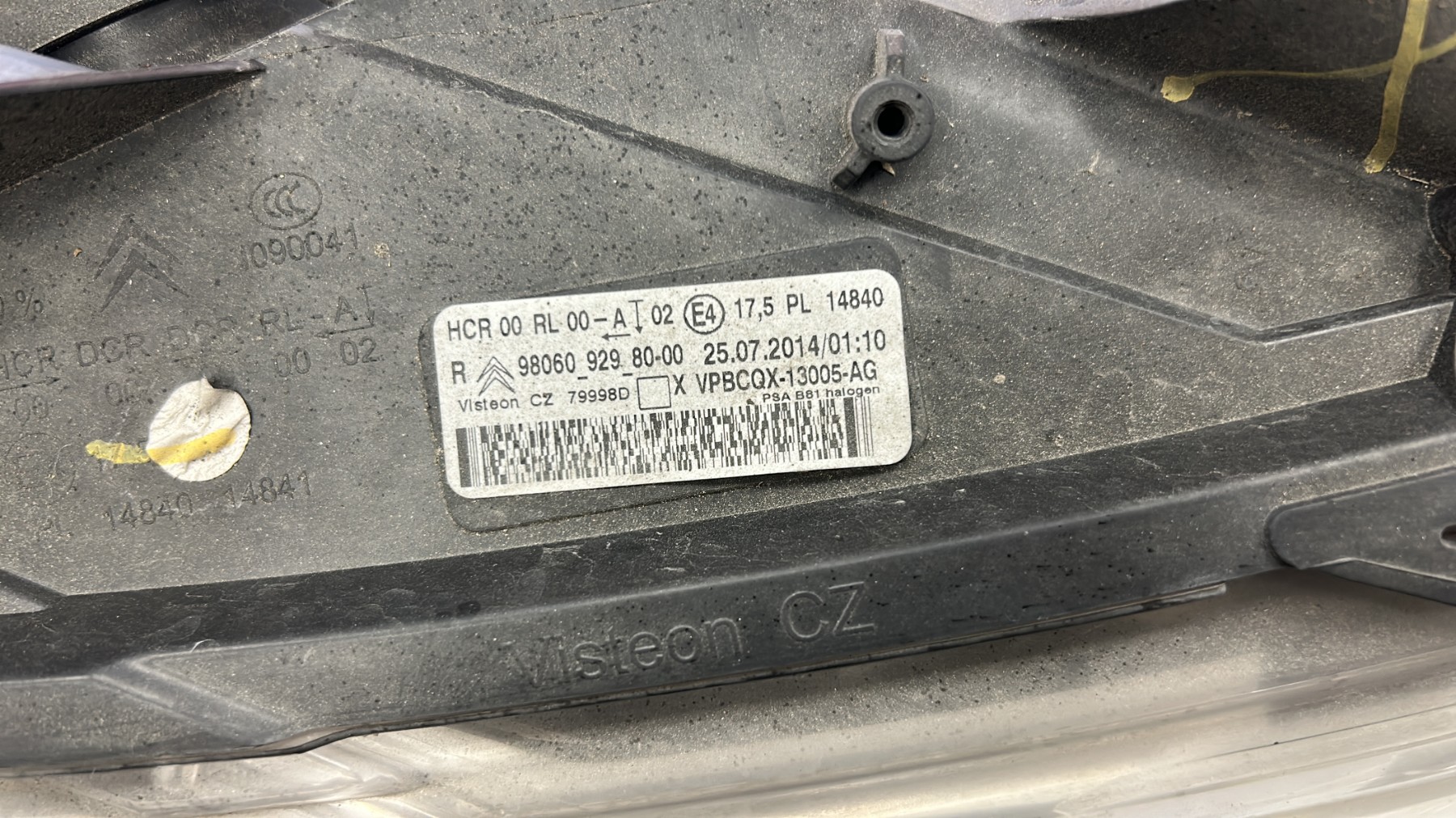 Optique avant principal droit (feux)(phare) CITROEN DS5 PHASE 1 – 9806092980