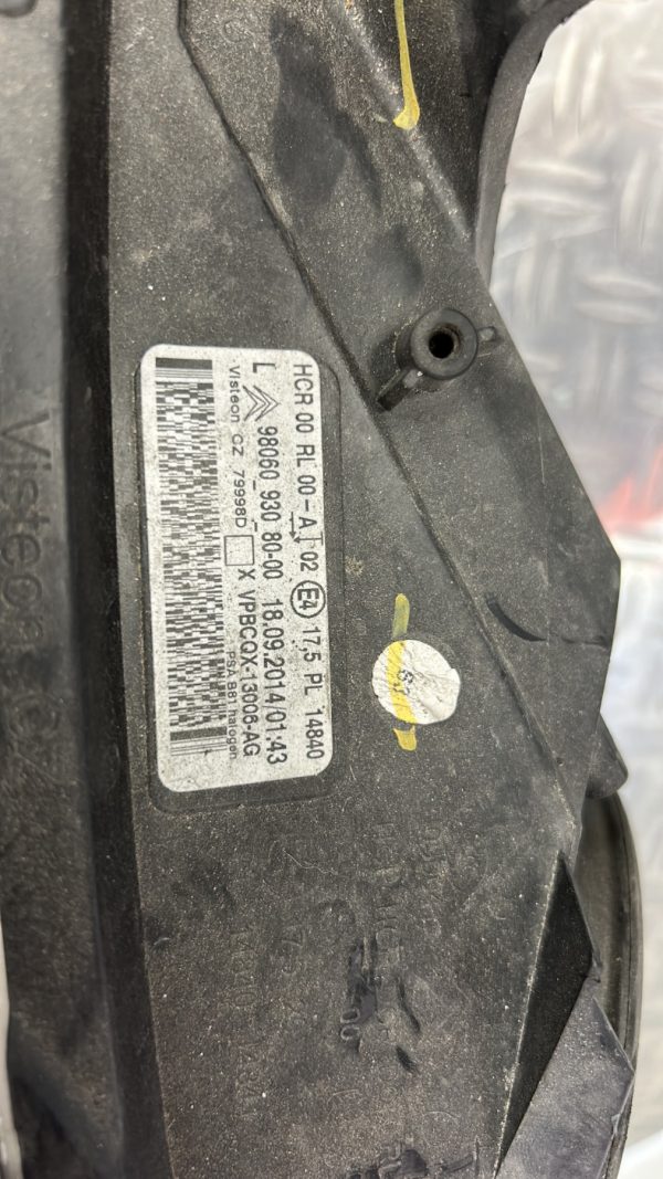 Optique avant principal gauche (feux)(phare) CITROEN DS5 PHASE 1 – 9806093080
