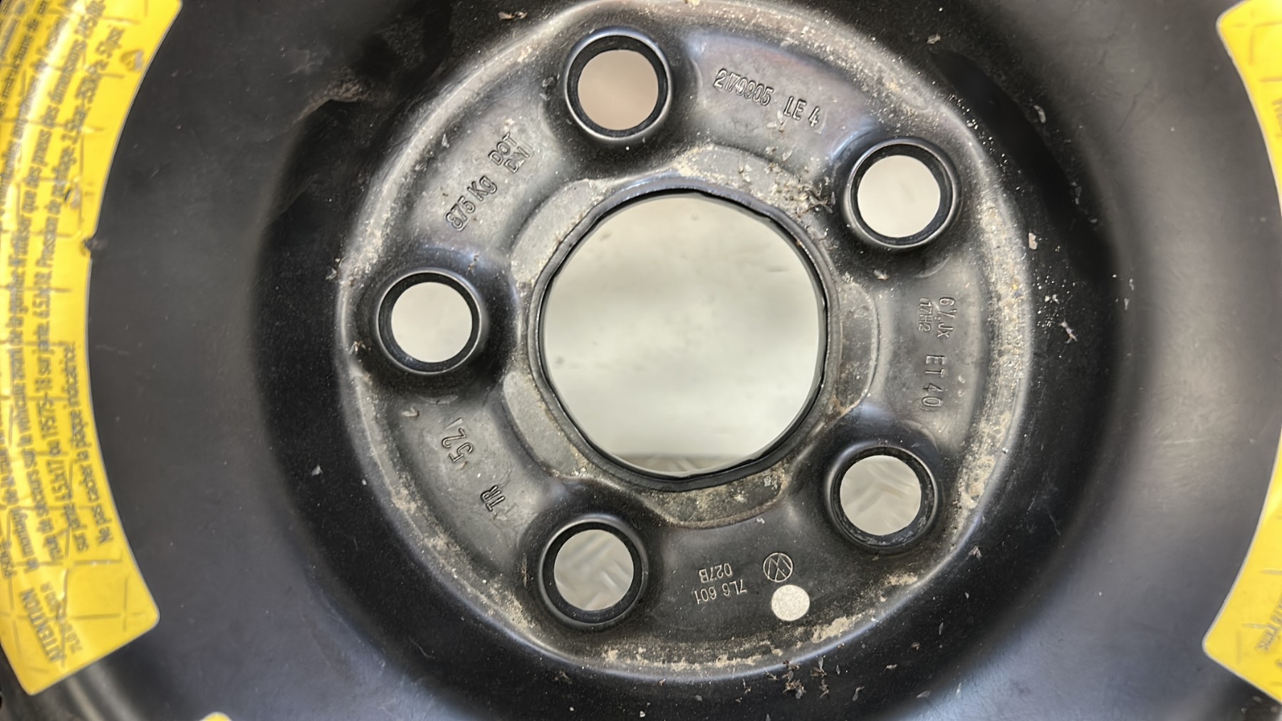 Roue de secours VOLKSWAGEN TOUAREG 1 PHASE 1 – 7L6601027B