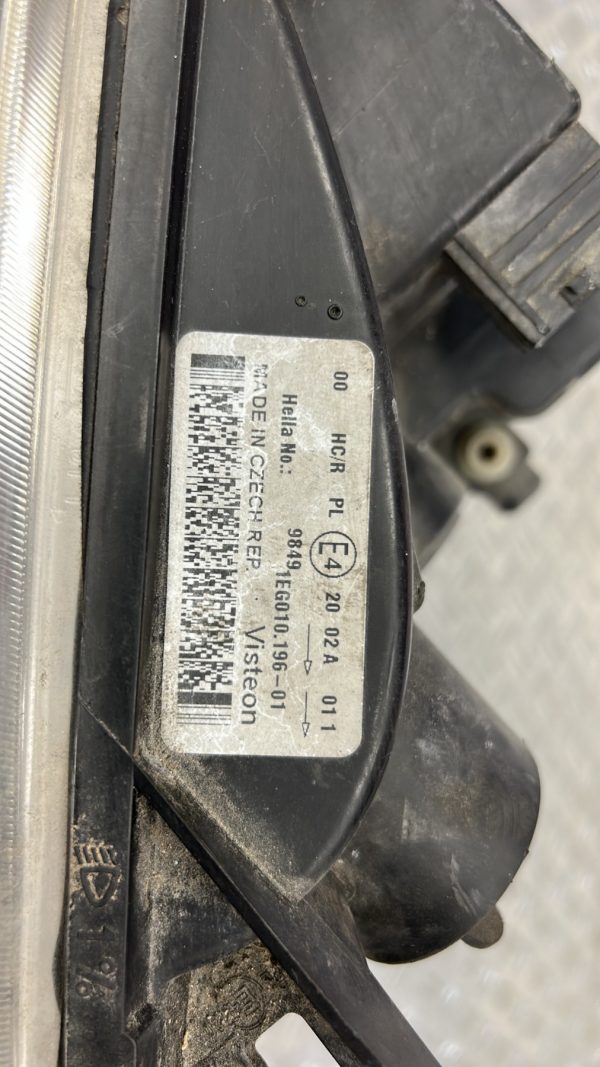Optique avant principal gauche (feux)(phare) PEUGEOT PARTNER 1 PHASE 2 – 1EG010196