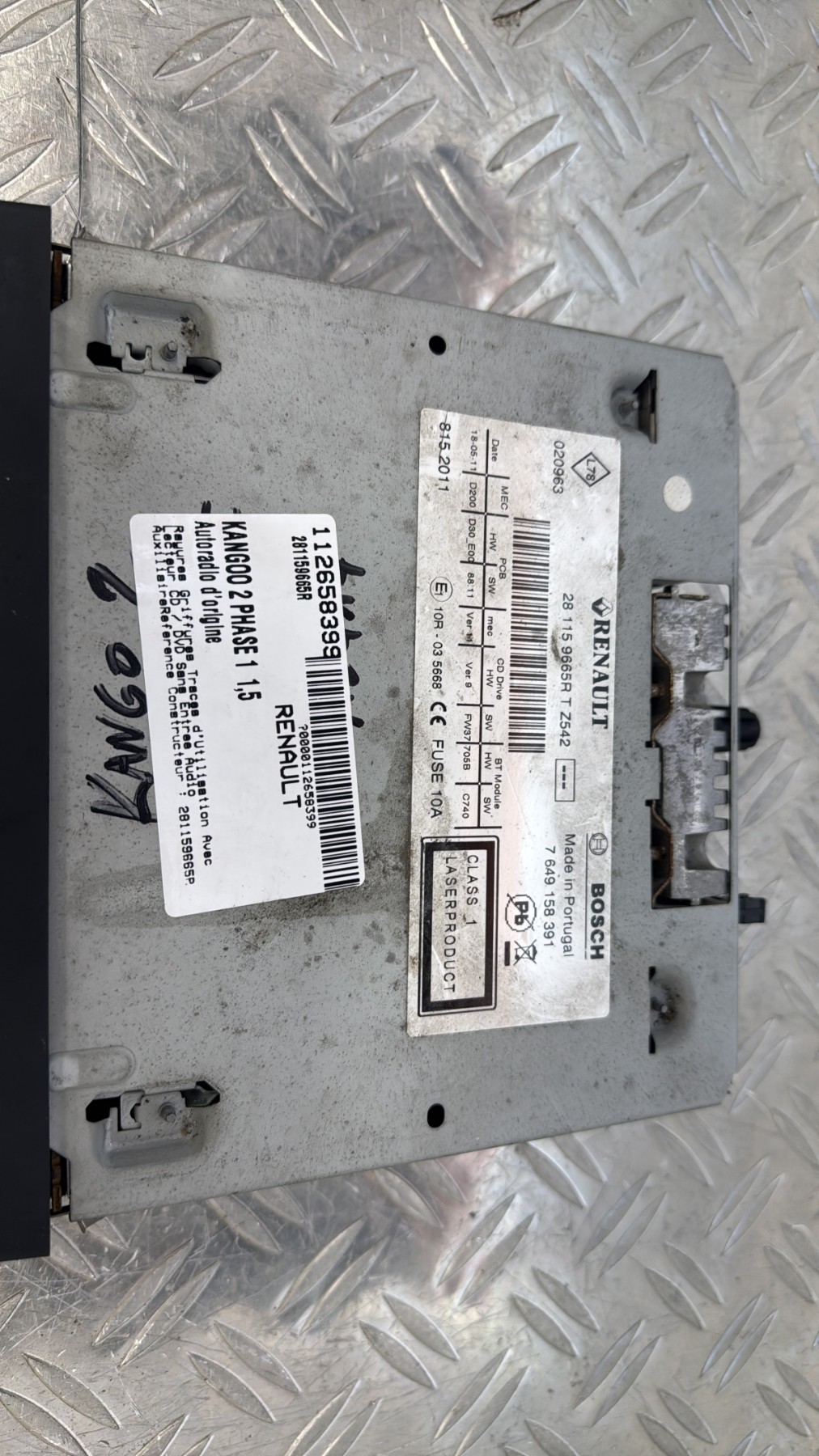 Autoradio d’origine RENAULT KANGOO 2 PHASE 1 281159665R
