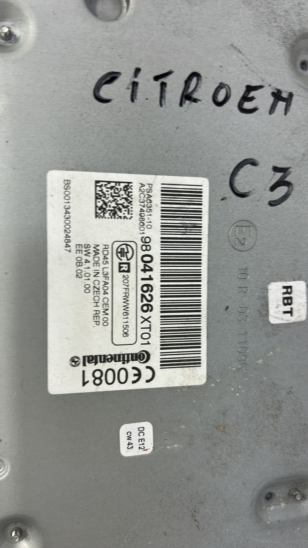 Autoradio d&rsquo;origine DS DS3 ESSENCE 98041626XT