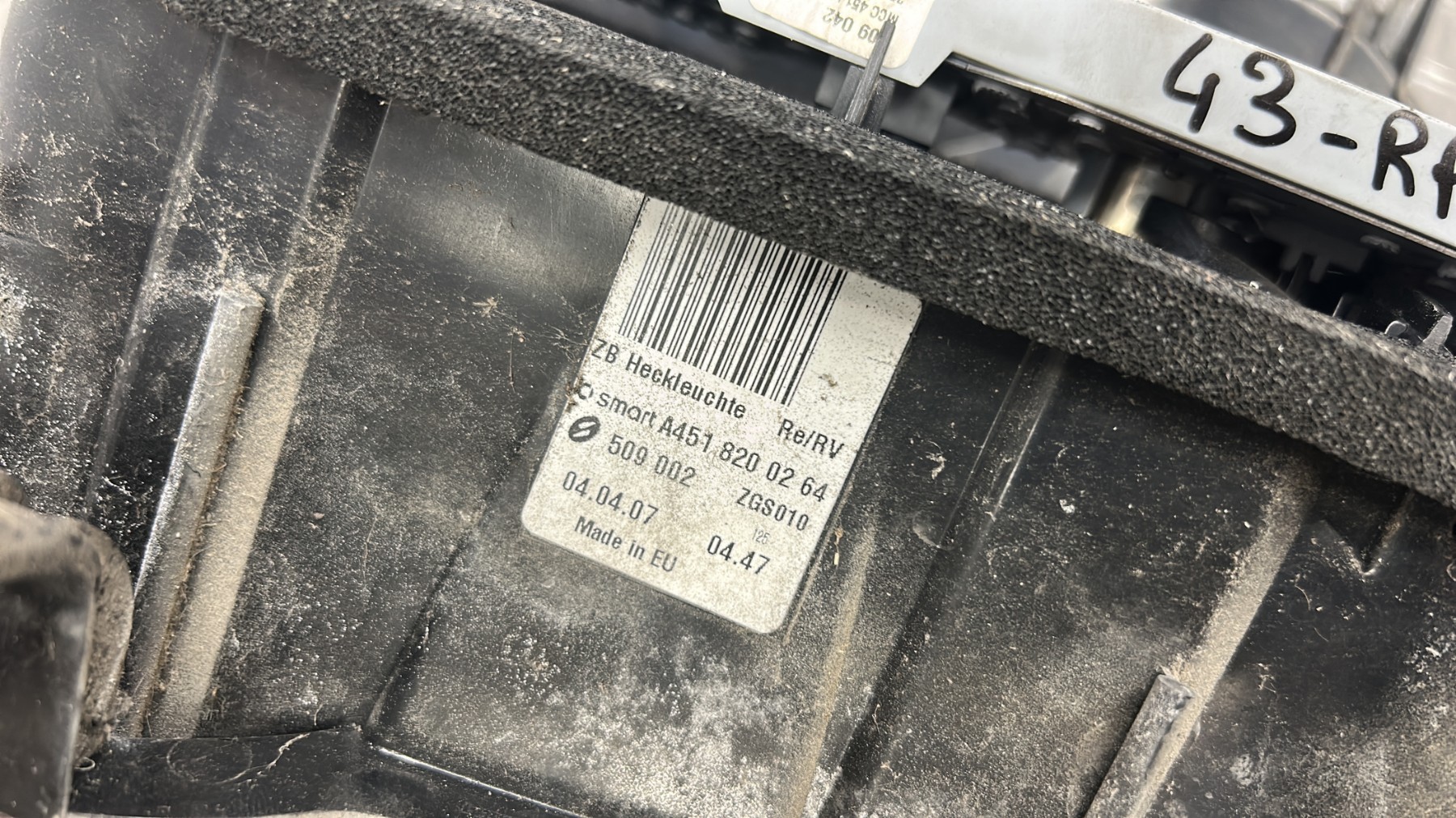 Feu arriere principal droit (feux) SMART FORTWO 2 COUPE A4518200264