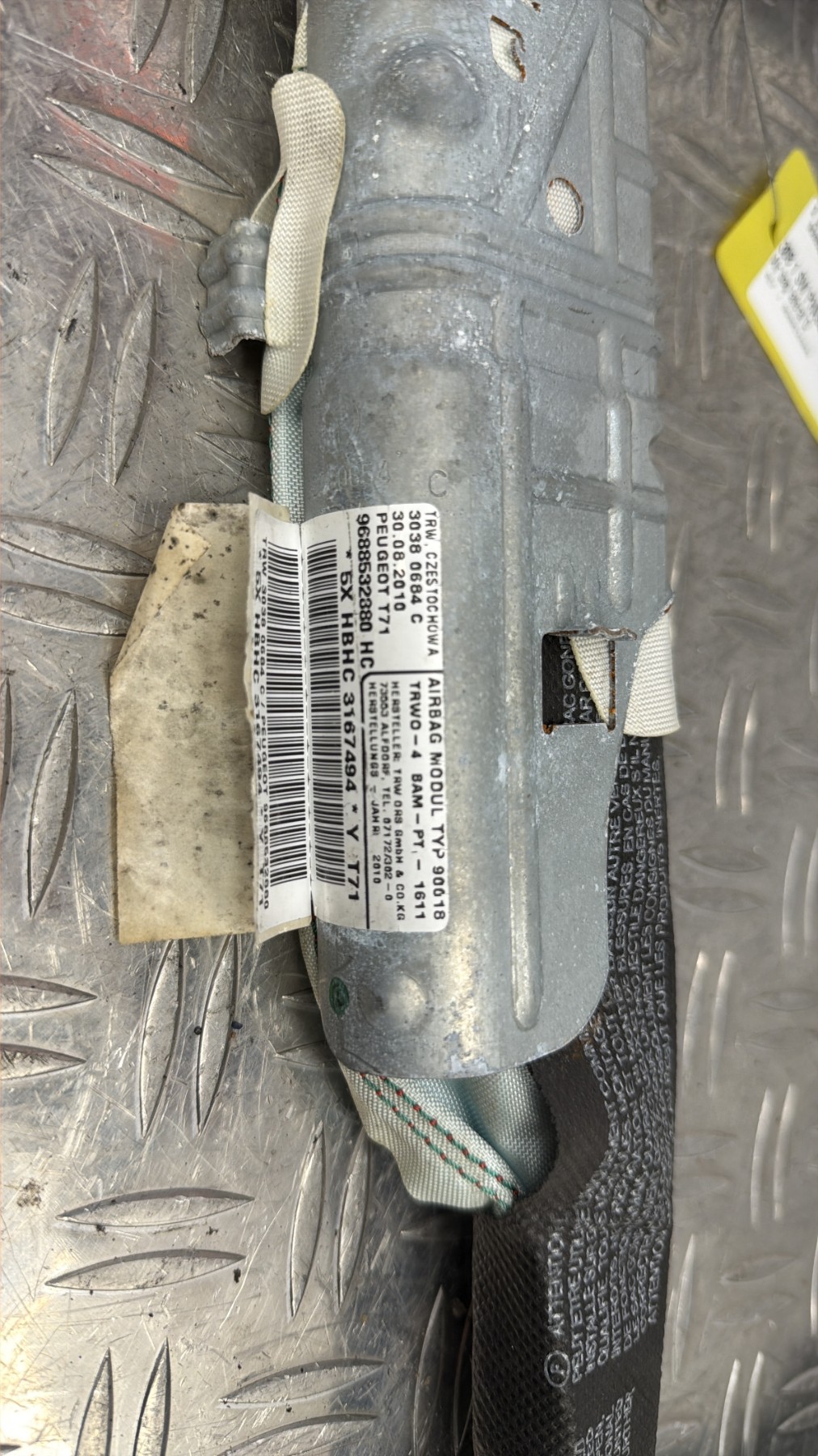 Air bag lateral droit PEUGEOT 308 1 SW PHASE 1 BREAK – 9688532880