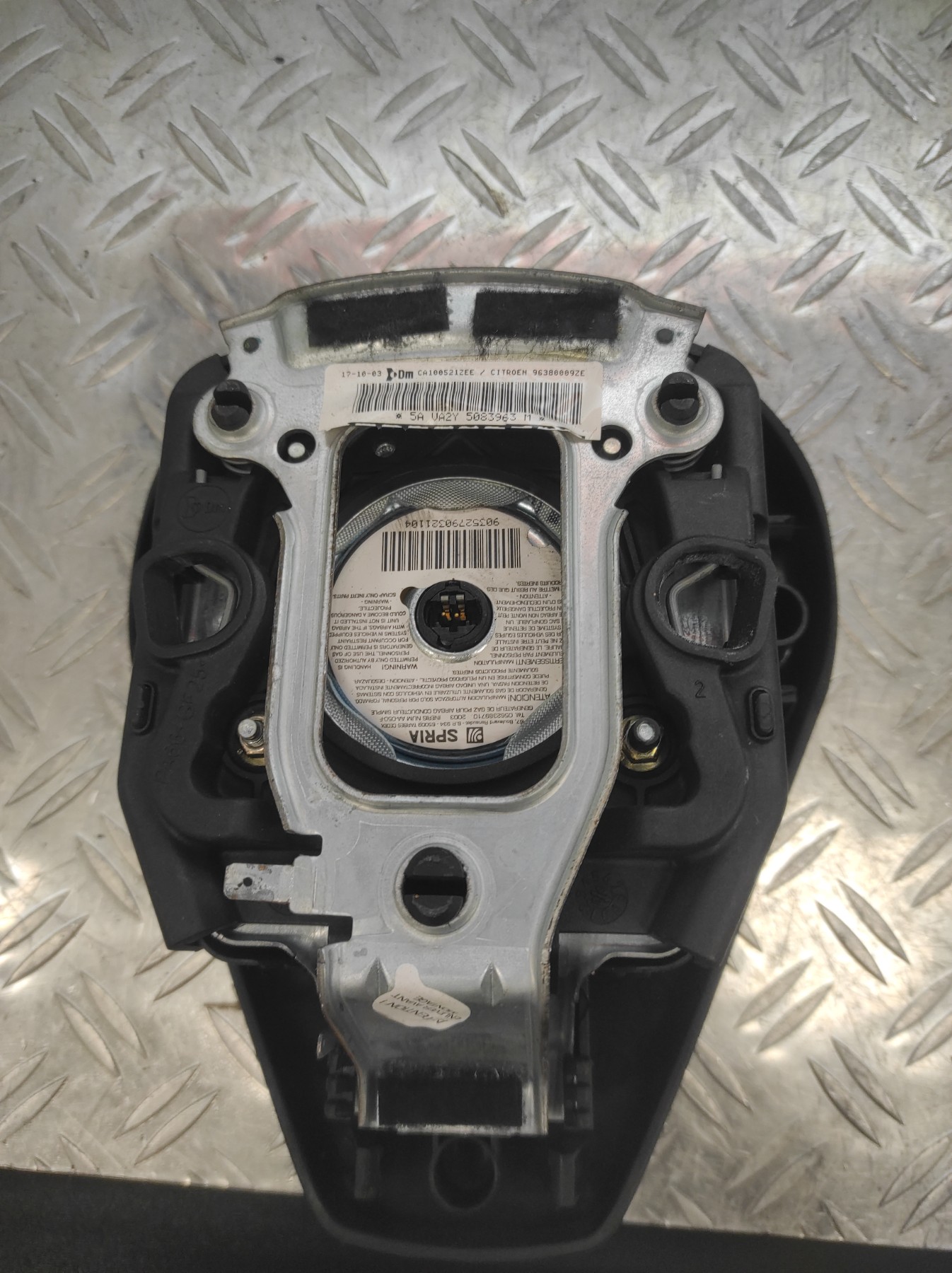 Air bag conducteur CITROEN C3 1 PHASE 1 – 96380009Ze