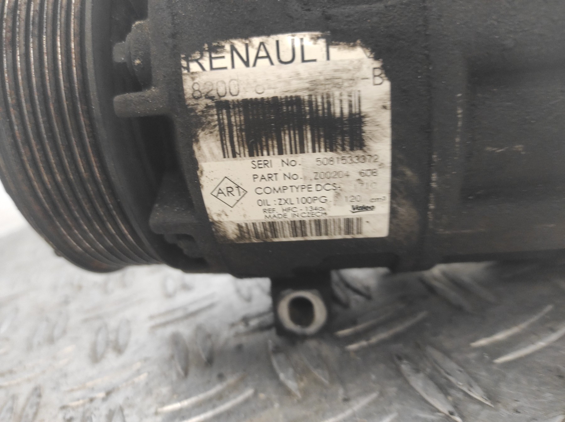 Compresseur clim RENAULT TRAFIC 3 COURT PHASE 1 – 8200848916B