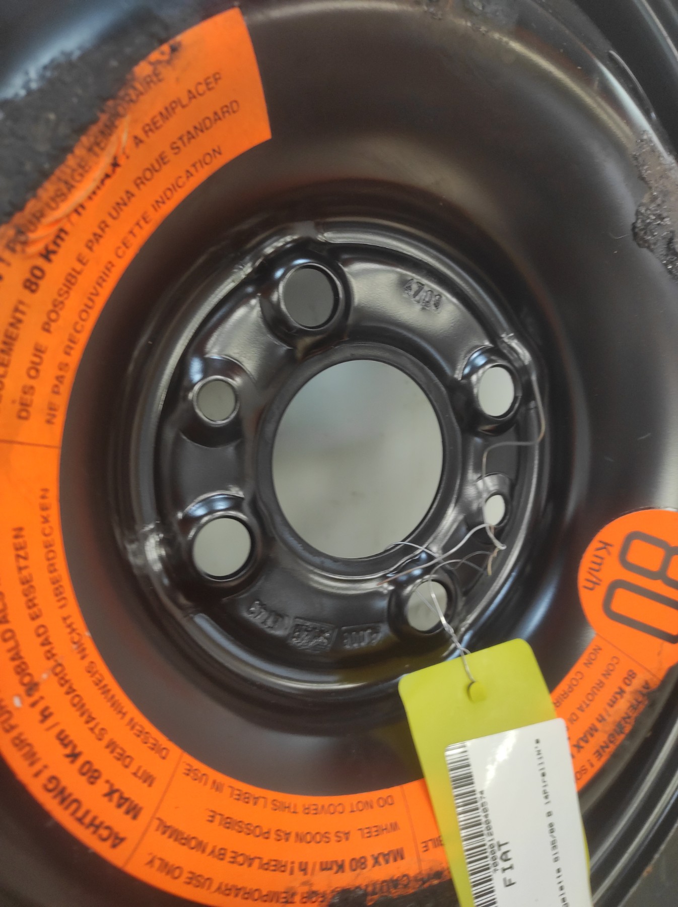 Roue de secours FIAT 500 2 PHASE 1 – S135/80B14