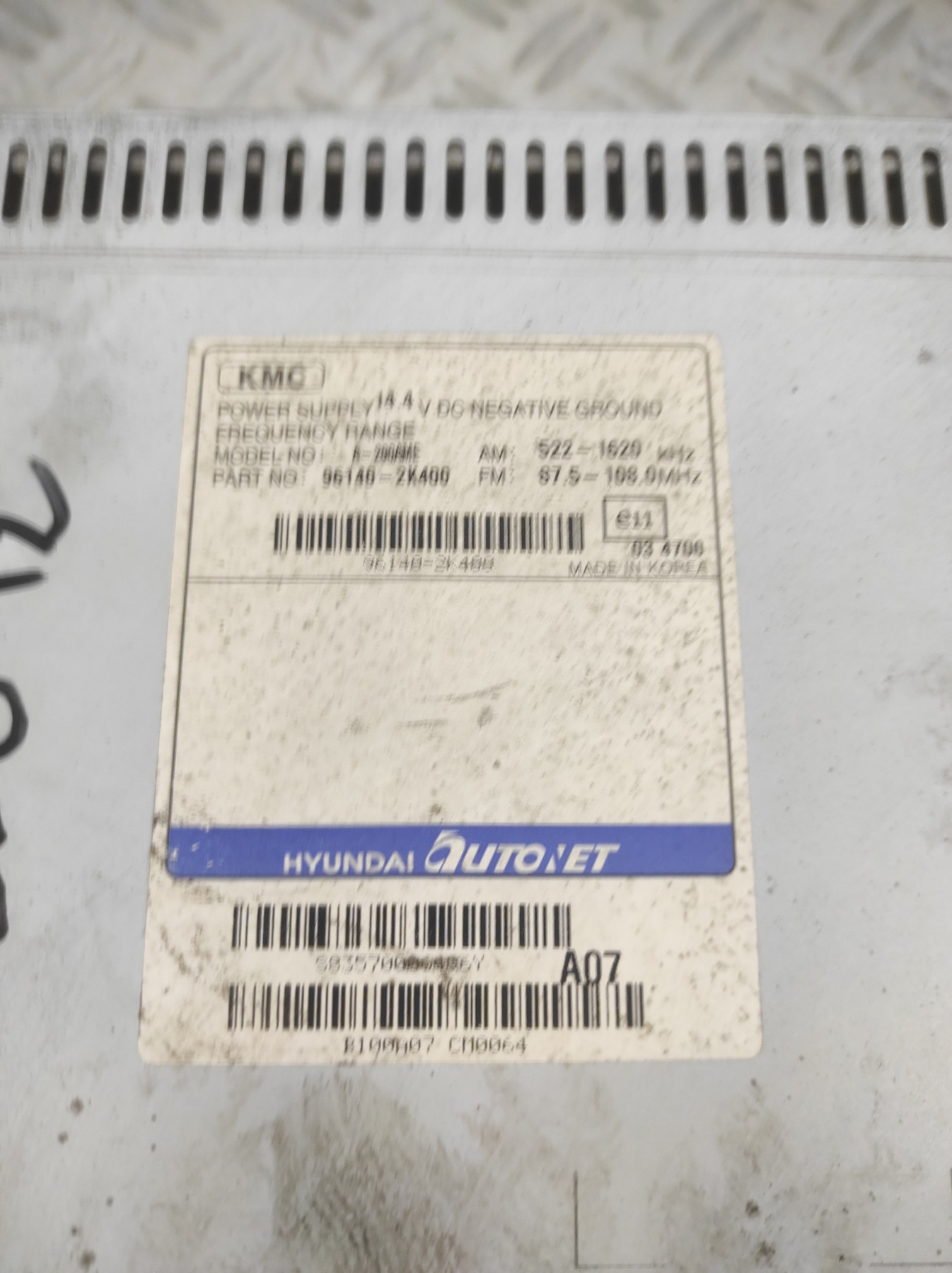 Autoradio d’origine KIA SOUL 1 PHASE 1 – 961402K400