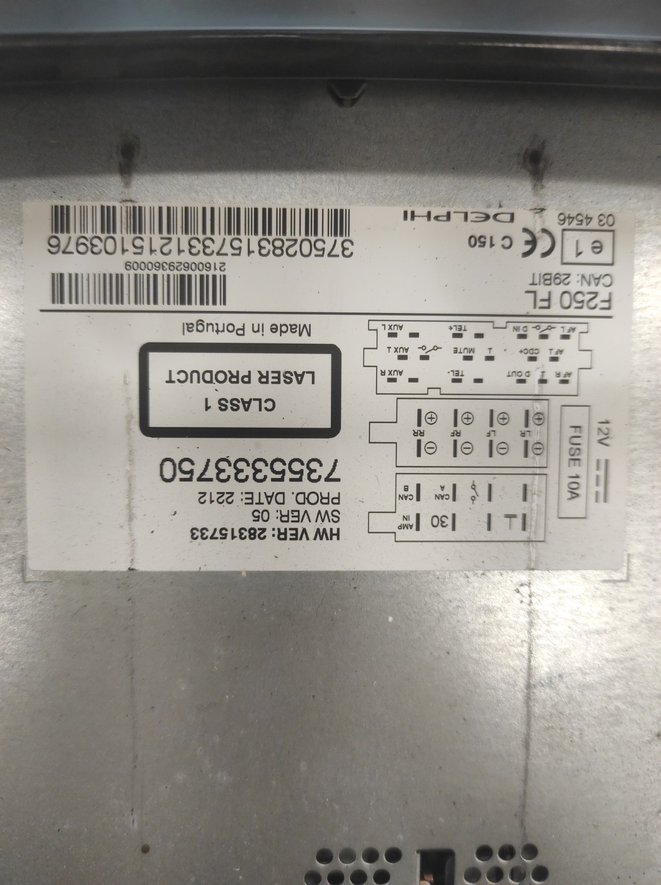 Autoradio d&rsquo;origine FIAT DUCATO 3 PHASE 2 – 7355333750