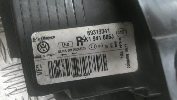 Optique avant principal droit (feux)(phare) VOLKSWAGEN GOLF 6 – 5K1941006J / 89319341