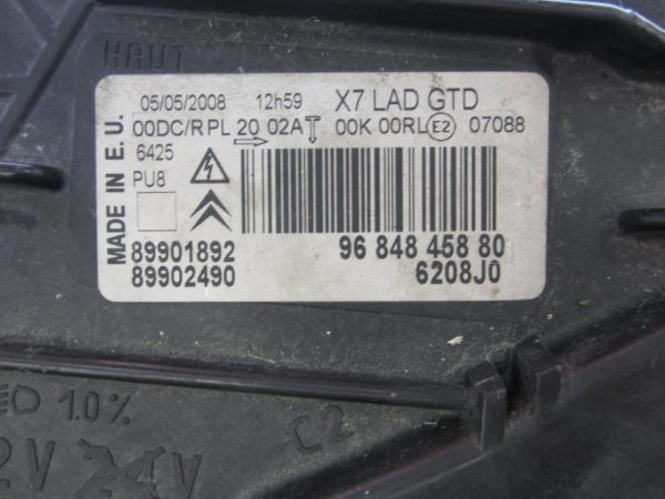Optique avant principal gauche (feux)(phare) CITROEN C5 2 – 9684845880