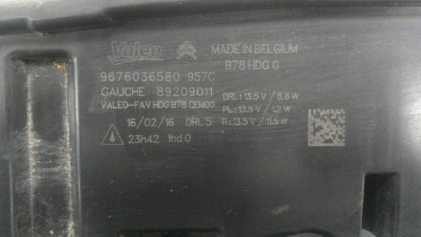 Feu diurne avant gauche CITROEN C4 GRAND SPACETOURER – 9676036580