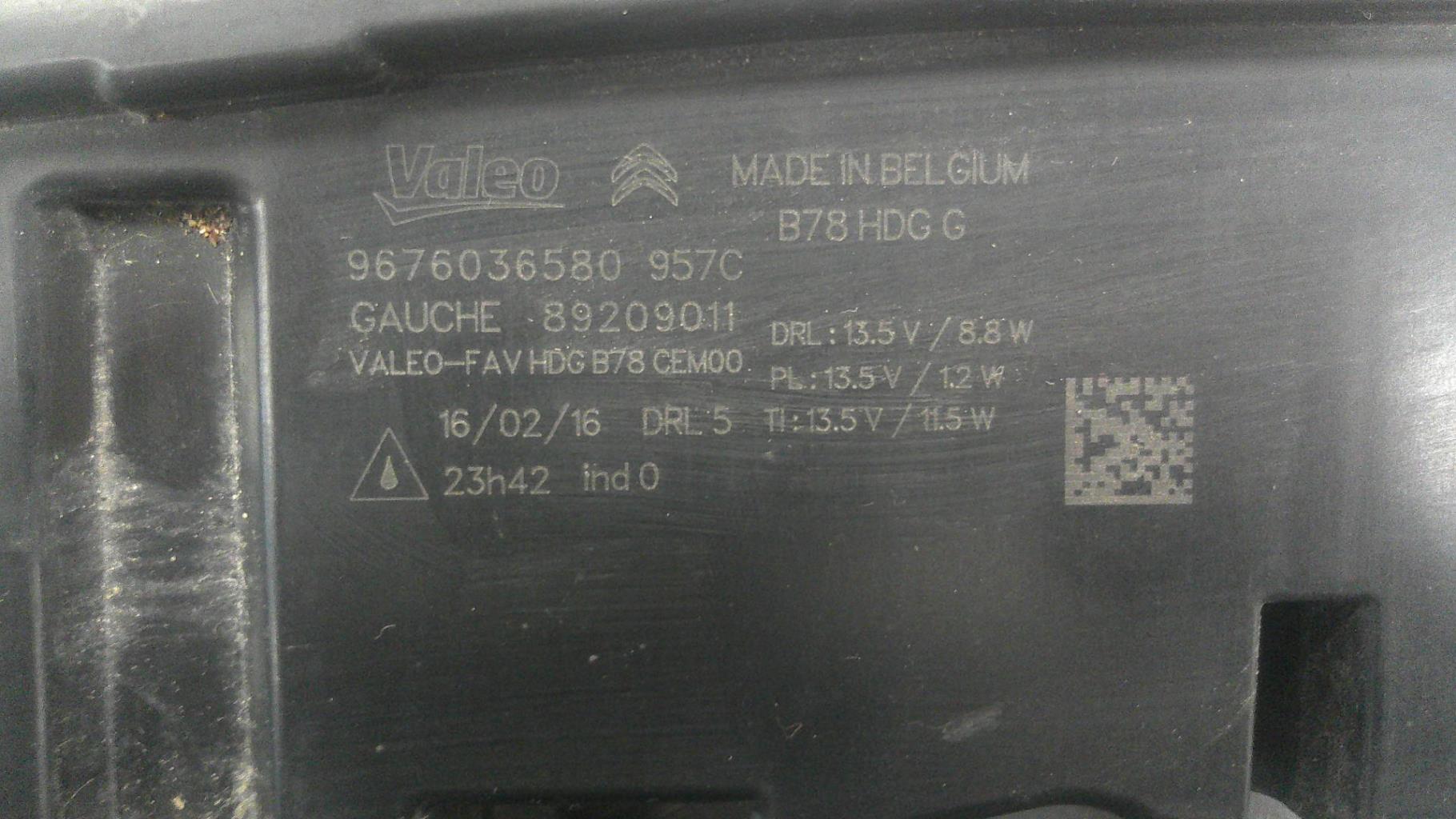 Feu diurne avant gauche CITROEN C4 GRAND SPACETOURER – 9676036580