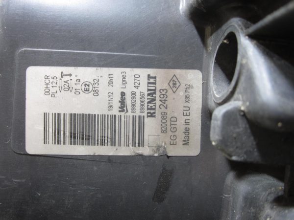 Optique avant principal gauche (feux)(phare) RENAULT CLIO 3 PHASE 2 – 8200892493