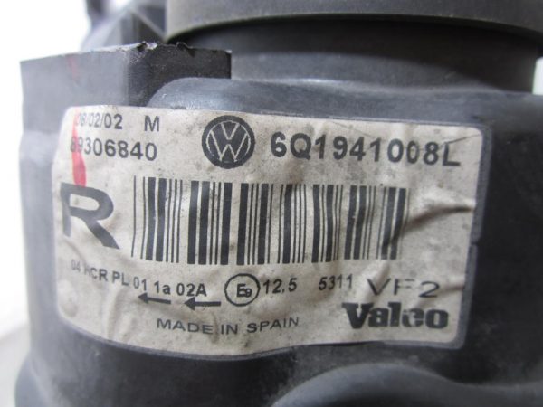 Optique avant principal droit (feux)(phare) VOLKSWAGEN POLO 4 – 6Q1941008L