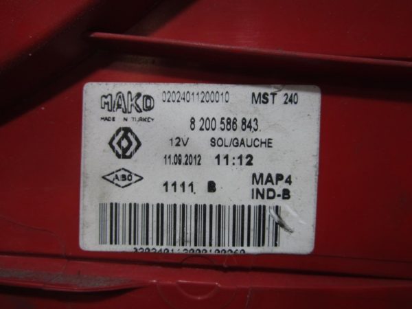 Feu arriere principal gauche (feux) RENAULT CLIO 3 PHASE 1 BREAK – 8200586843