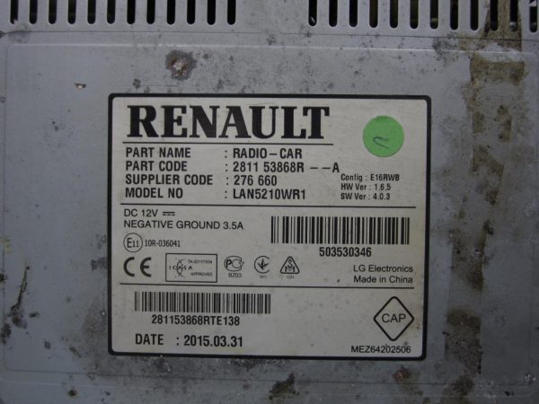 Ecran GPS RENAULT CLIO 4 PHASE 1 – 281153868R