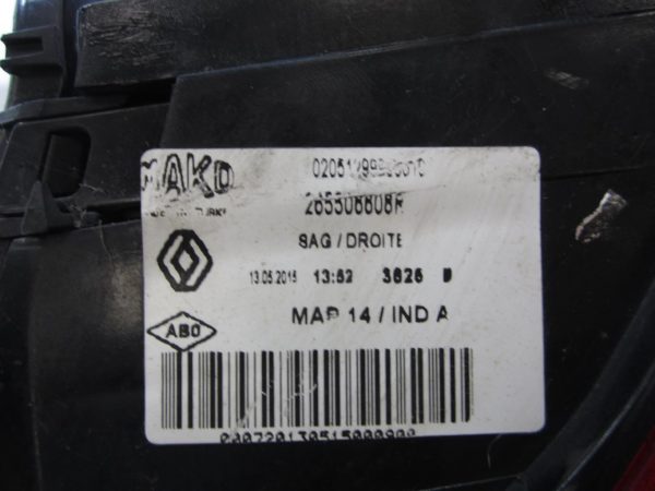 Feu arriere principal droit (feux) RENAULT CLIO 4 PHASE 1 – 265506608R