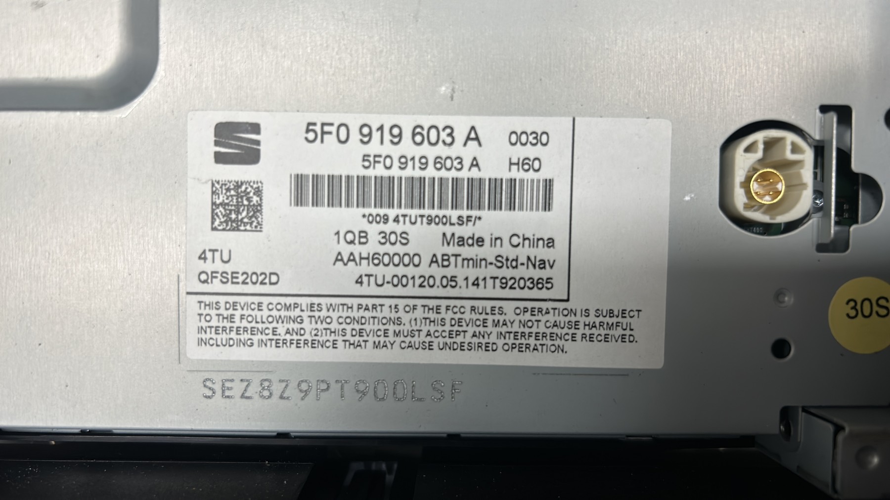 Ecran GPS SEAT LEON 3 PHASE 1 – 5F0919603A