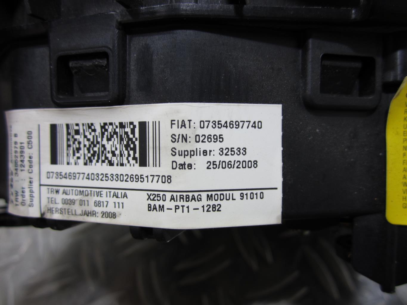 Air bag conducteur CITROEN JUMPER 3 PHASE 1 – 07354697740 / 30370973 / 34052979B