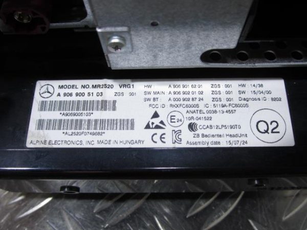 Autoradio d’origine MERCEDES SPRINTER 2 PHASE 1 – 815510F020