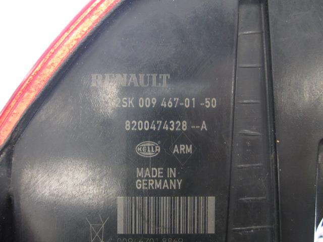 Feu arriere principal gauche (feux) RENAULT SCENIC 2 PHASE 2 – 8200474328 / 2SK009467