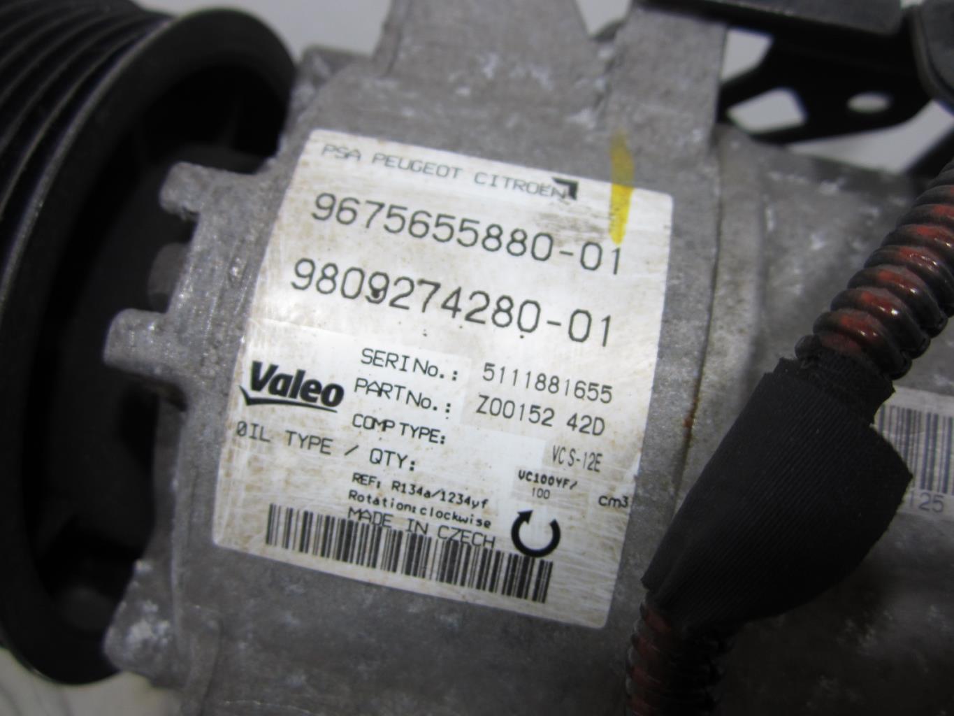 Compresseur clim PEUGEOT 308 2 – 9675655880 / 9809274280 / Z0015242D