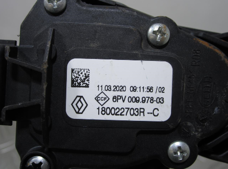 Potentiometre de pedale de gaz d’accelerateur DACIA SANDERO 2 PHASE 2 – 180022703R