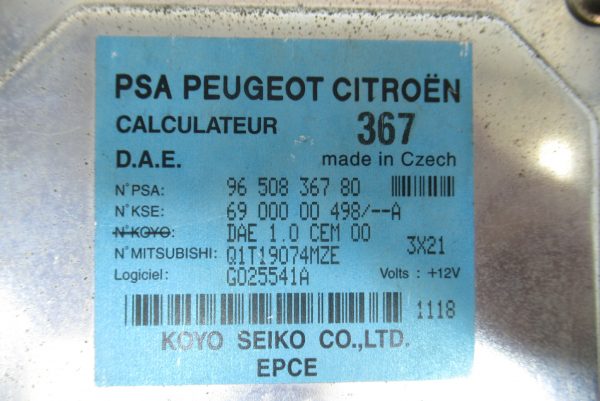 Calculateur de direction assistee – Citroen C3 1,4 HDI 68cv 9650836780 / 6900000498