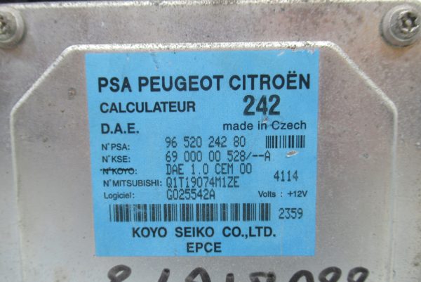 Calculateur de direction assistee Citroen C2 1,1i 60cv 9652024280 / 6900000528