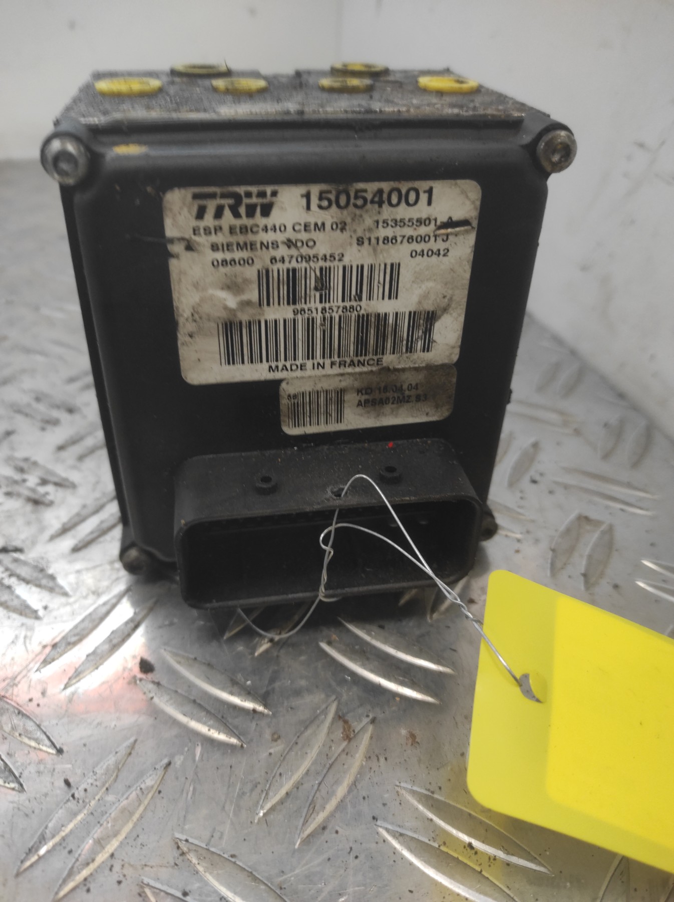 Bloc ABS (freins anti-blocage) PEUGEOT 407 PHASE 1 – 9651857880