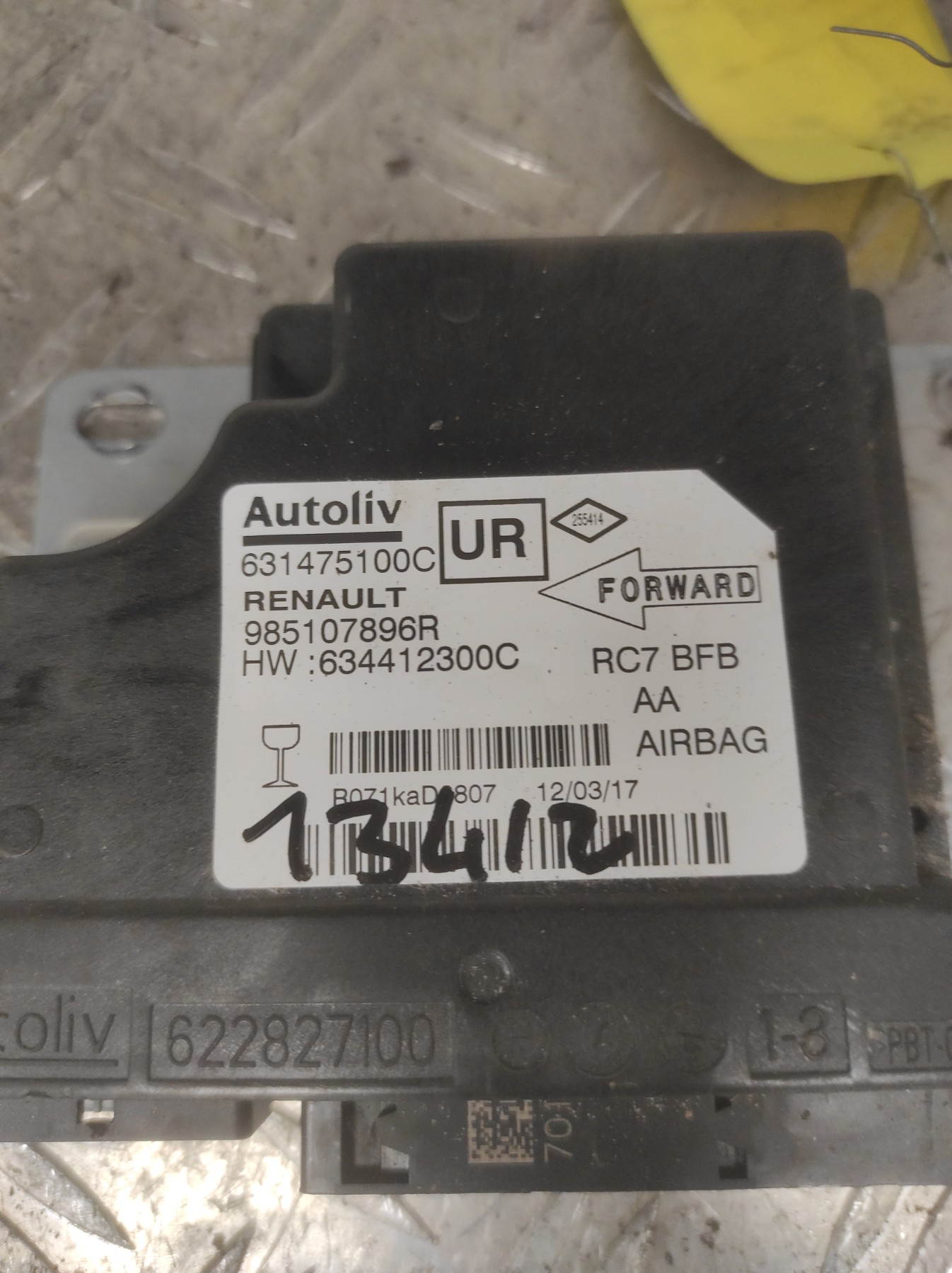 Boitier air bag RENAULT MEGANE 4 PHASE 1 – 985107896R