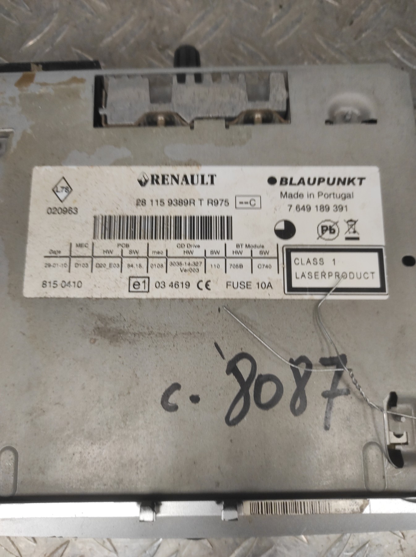 Autoradio d’origine RENAULT GRAND SCENIC 3 PHASE 1 – 281159389R