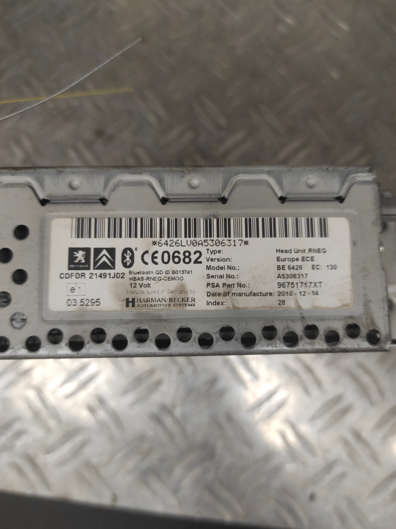 Autoradio d’origine CITROEN DS3 PHASE 1 – 96751717XT