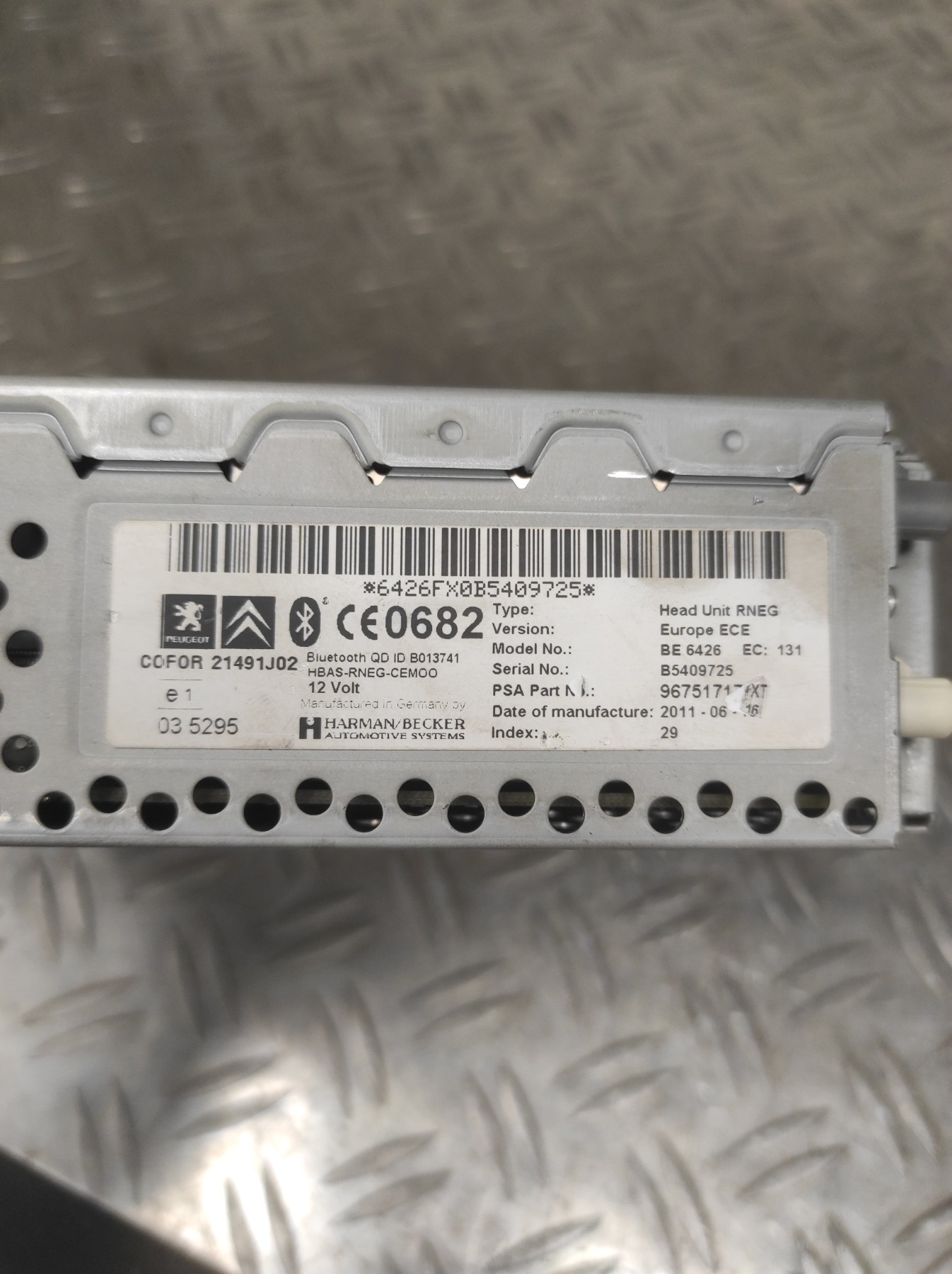 Autoradio d&rsquo;origine PEUGEOT 3008 1 PHASE 1 – 96751717XT